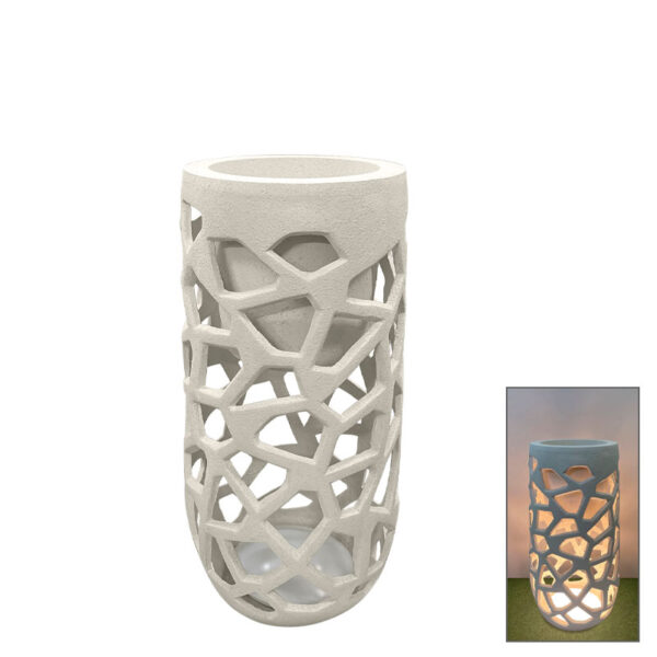 Fiberclay κασπω μπεζ με φωσ led τρυπητο βαρελι - φ46x90cm 1/κιβ