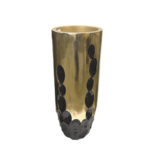 06-10033 Fiberclay κασπω μαυρο/χρυσο κυκλικα κοιλωματα στρογγυλο μεγαλο - φ36x90cm 1/κιβ