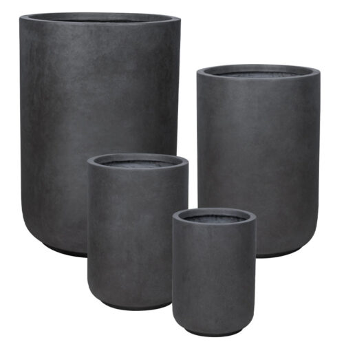 Κασπω fiberclay σετ/4 μαυρο ανθρακι βαρελι - s:φ28.5x40, m:φ35.5x50, l:φ43x63, xl:φ54.5x78.5cm 12/παλ