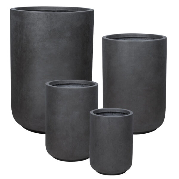 Κασπω fiberclay σετ/4 μαυρο ανθρακι βαρελι - s:φ28.5x40, m:φ35.5x50, l:φ43x63, xl:φ54.5x78.5cm 12/παλ