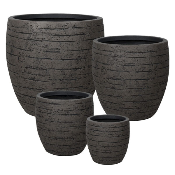 Κασπω fiberclay σετ/4 καφε κρακελε γαβαθα βαθια - s:φ25x25, m:φ33x33, l:φ43x43, xl:φ54x54cm 16/παλ