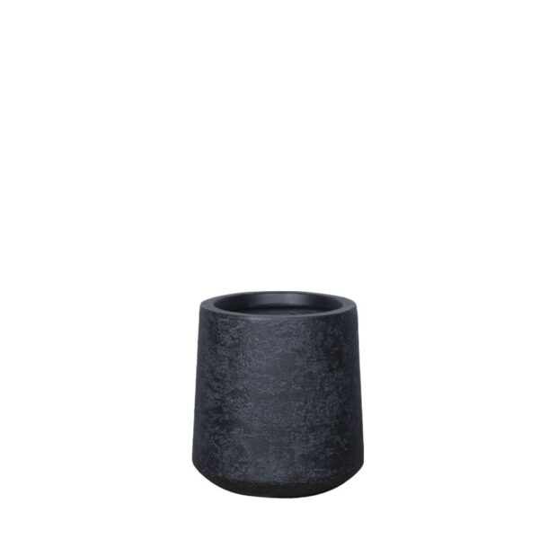 Κασπω fiberclay μαυρο πετρασ small στρογγυλο κωνικο ψηλο - φ28x30cm