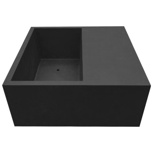 06-99033 Ζαρντινιερα με καθισμα fiberclay μαυρο ορθογωνια - 92x92x45cm 1/κιβ