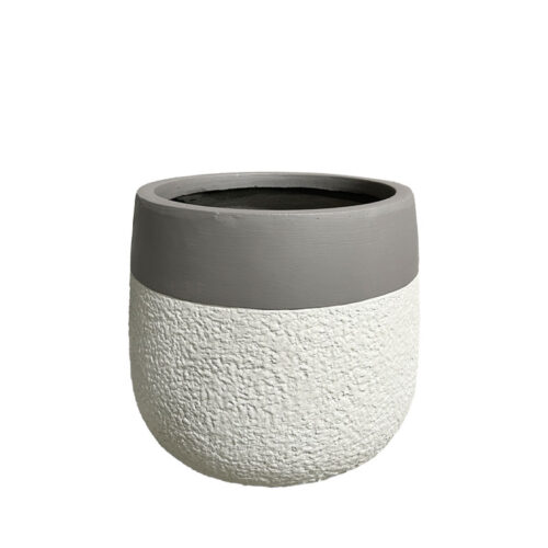06-99038-M Κασπω fiberclay γκρι/εκρου στρογγυλο μεσαιο - φ40x36cm