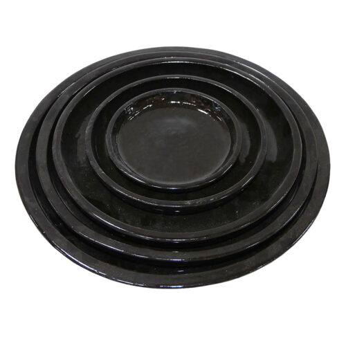 06-99079-SET5 Σετ/5 πιατακια πηλινα μαυρα στρογγυλα - xs:φ14.5x2, s:φ20x2.5, m:φ23x3.4, l:φ30.5x4.5, xl:φ35.5x4.5cm
