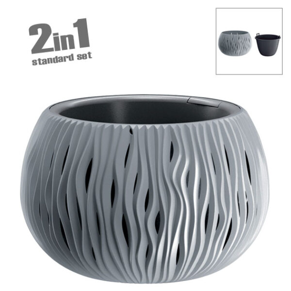 Κασπω-γλαστρα (2 σε 1) γκρι sandy bowl φ47.8x30cm 1/2κιβ