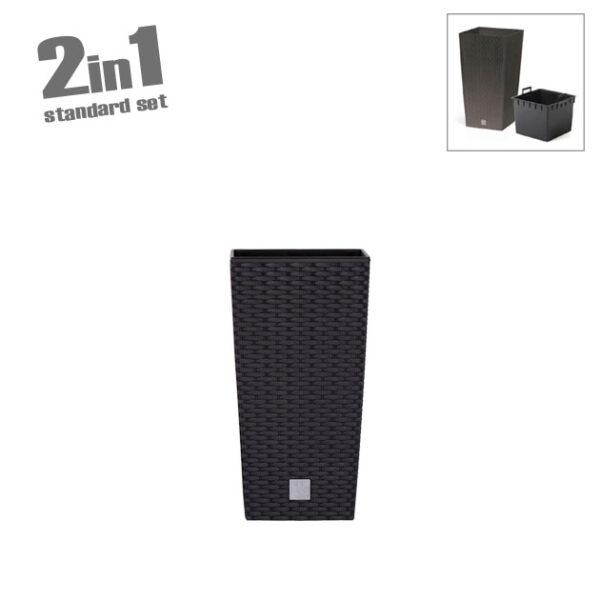 Κασπω-γλαστρα (2 σε 1) ανθρακι rato square τετραγωνη 22.5x22.5x42.1cm 1/5kib