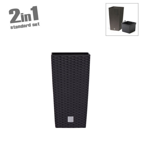Κασπω-γλαστρα (2 σε 1) ανθρακι rato square τετραγωνη 26.5x26.5x50cm 1/5kib