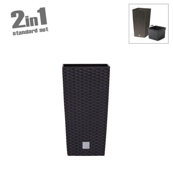 Κασπω-γλαστρα (2 σε 1) ανθρακι rato square τετραγωνη 26.5x26.5x50cm 1/5kib