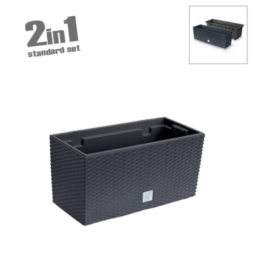 Ζαρντινιερα (2 σε 1) ανθρακι rato case 39.5x18.5x19.5cm 5/15κιβ