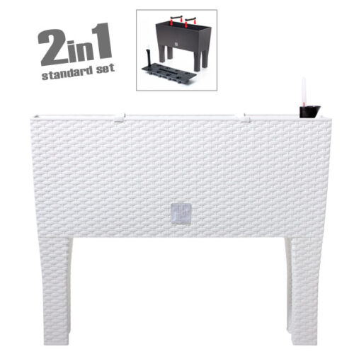 Ζαρντινιερα με ποδια (2 σε 1) λευκο rato case 80x33x62cm 1/3κιβ