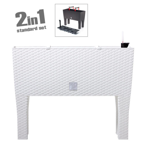 Ζαρντινιερα με ποδια (2 σε 1) λευκο rato case 80x33x62cm 1/3κιβ