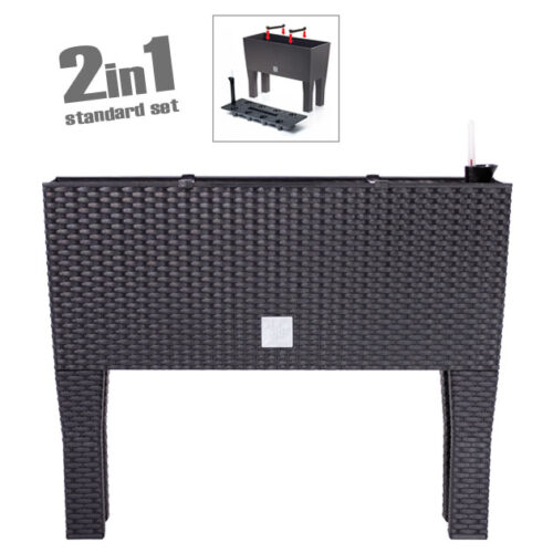 Ζαρντινιερα με ποδια (2 σε 1) ανθρακι rato case 80x33x62cm 1/3κιβ