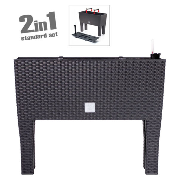 Ζαρντινιερα με ποδια (2 σε 1) ανθρακι rato case 80x33x62cm 1/3κιβ