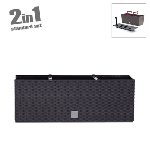 Ζαρντινιερα (2 σε 1) ανθρακι rato case 60x25x24cm 1/3κιβ