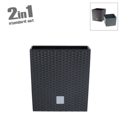 Κασπω-γλαστρα (2 σε 1) ανθρακι rato low τετραγωνη 32x32x32.5cm 1/3kib