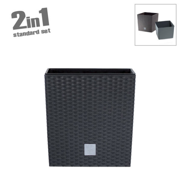Κασπω-γλαστρα (2 σε 1) ανθρακι rato low τετραγωνη 32x32x32.5cm 1/3kib