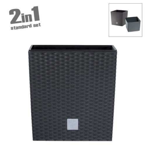 Κασπω-γλαστρα (2 σε 1) ανθρακι rato low τετραγωνη 40x40x40.8cm 1/3kib