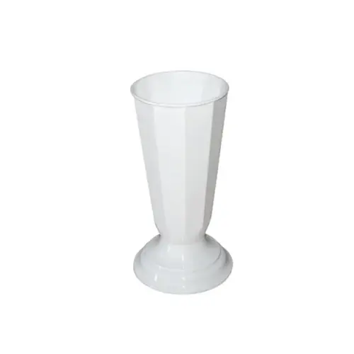 Ανθοδοχειο λευκο πλαστικο flakon szwed - φ13x31cm