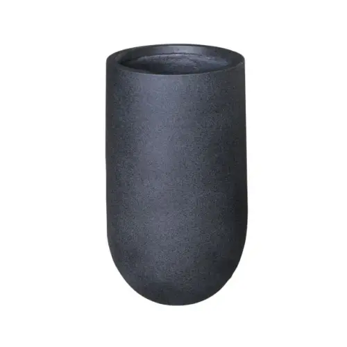 20715L Κασπω fiber clay ανθρακι γρανιτη ψηλο στρογγυλο μεγαλο φ46x75cm