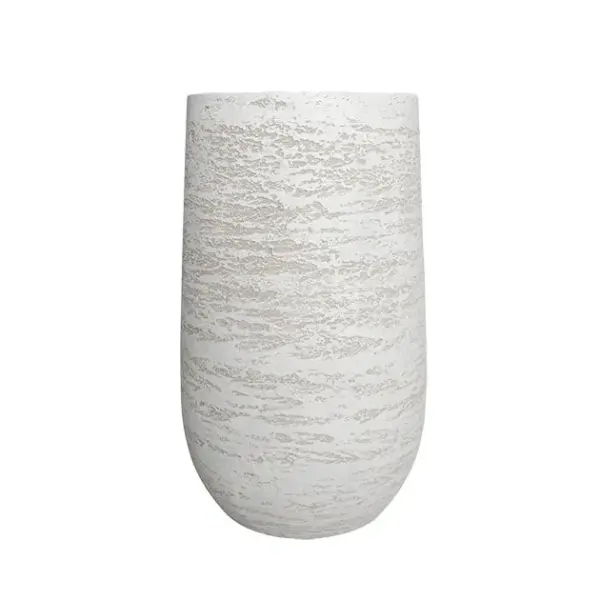Κασπω fiber clay λευκο-εκρου ψηλο στρογγυλο μεγαλο φ55x95cm