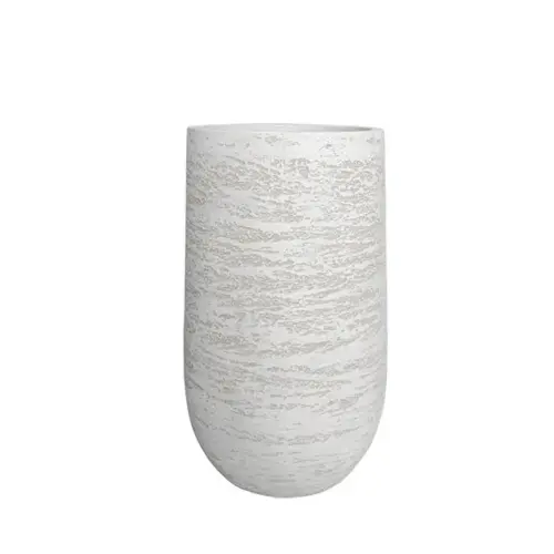 Κασπω fiber clay λευκο-εκρου ψηλο στρογγυλο μεσαιο φ44x75cm