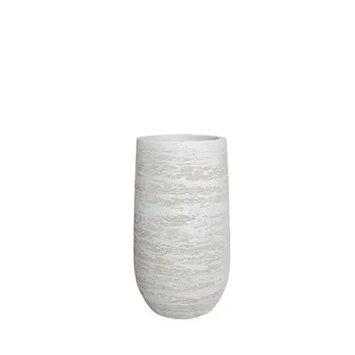 Κασπω fiber clay λευκο-εκρου ψηλο στρογγυλο μικρο φ34x60cm