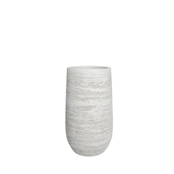 Κασπω fiber clay λευκο-εκρου ψηλο στρογγυλο μικρο φ34x60cm