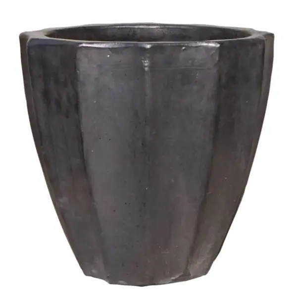 Πιθαρι-κασπω μαυρο ματ πολυγωνο μεγαλο φ49x47cm 6/παλετα