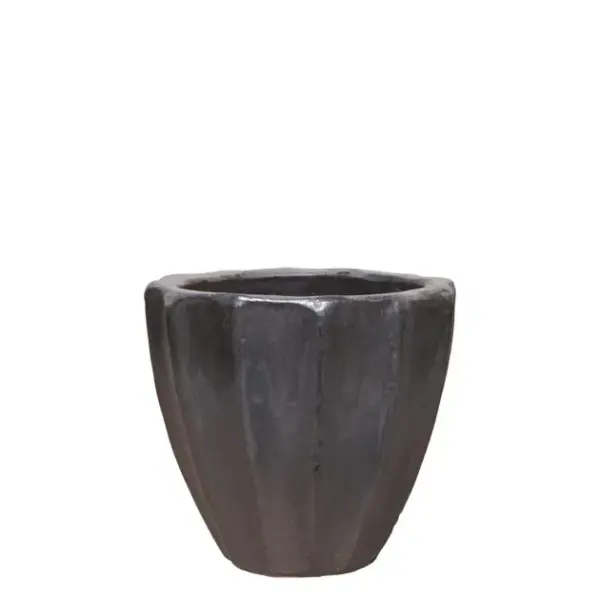Πιθαρι-κασπω μαυρο ματ πολυγωνο μικρο φ28x25cm 6/παλετα