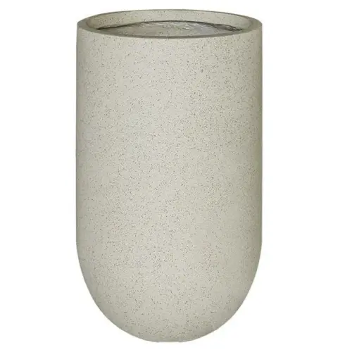 22902-L Κασπω fiber clay μπεζ-γρανιτη ψηλο στρογγυλο μεγαλο φ46x75cm