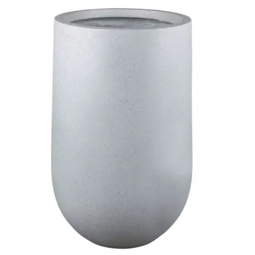 22903-L Κασπω fiber clay λευκο-γρανιτη ψηλο στρογγυλο μεγαλο φ46x75cm