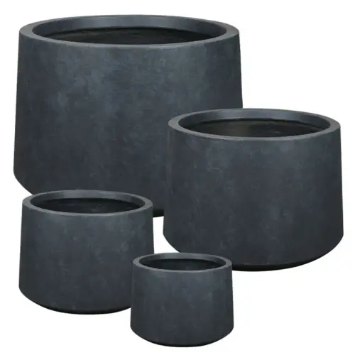 Κασπω fiberclay σετ/4 μαυρο-μαρμαρι κωνικο - xs:φ23x16, s:φ31x22, m:φ41x28, l:φ52x38cm 24/παλ