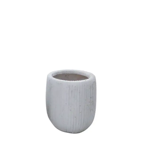 Κασπω fiberclay λευκο ιβουαρ στρογγυλο-γραμμωσεισ καθετεσ μικρο - φ23x28cm
