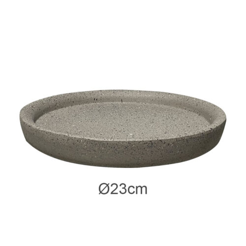 23224-4 Πιατο fiber clay μοκκα-μπεζ γρανιτη στρογγυλο για κασπω - φ23x3.5cm 5/κιβ