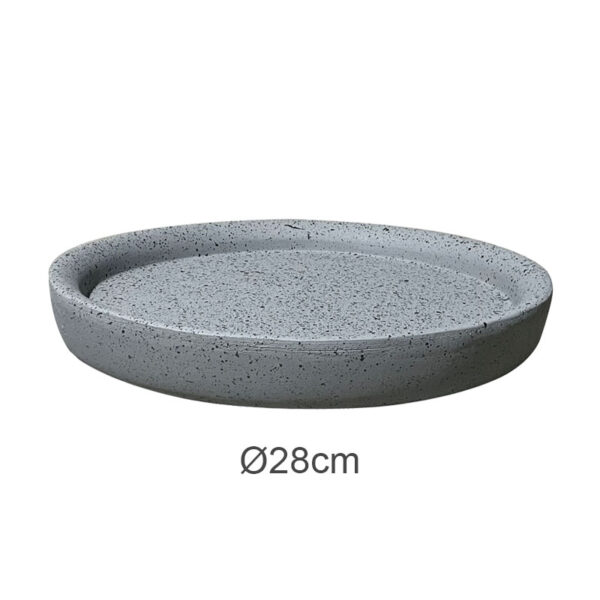 Πιατο fiber clay γκρι γρανιτη στρογγυλο για κασπω - φ28x3.5cm 5/κιβ