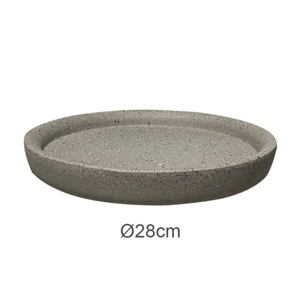 23225-4 Πιατο fiber clay μοκκα-μπεζ γρανιτη στρογγυλο για κασπω - φ28x3.5cm 5/κιβ