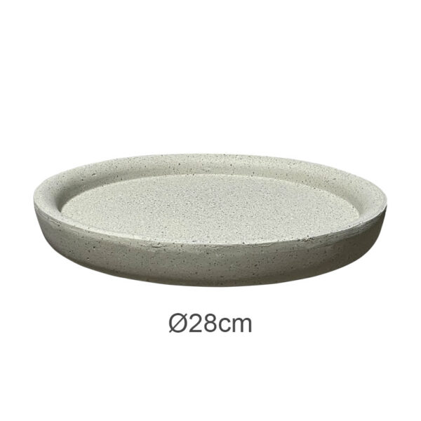 23225-5 Πιατο fiber clay μπεζ-γρανιτη στρογγυλο για κασπω - φ25x3.5cm 5/κιβ