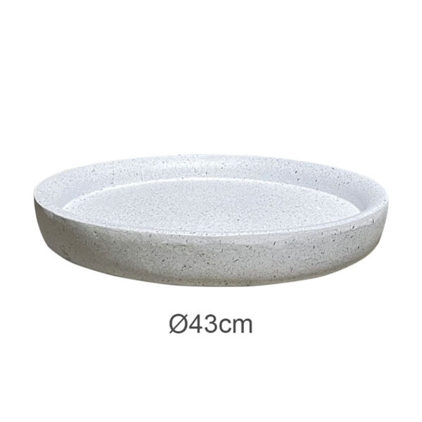 Πιατο fiber clay λευκο γρανιτη στρογγυλο για κασπω - φ43x4cm 5/κιβ