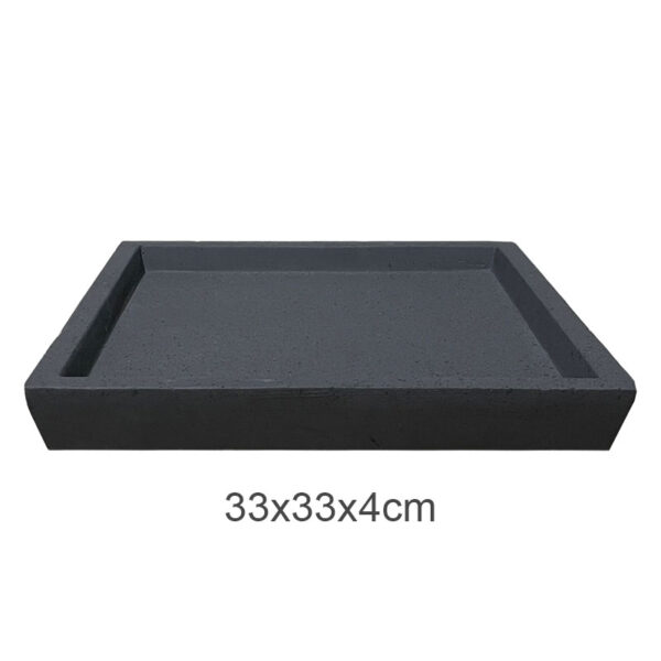 Πιατο fiber clay ανθρακι γρανιτη τετραγωνο για κασπω - 33x33x4cm 5/κιβ
