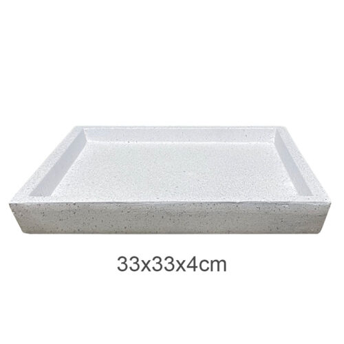 23230-2 Πιατο fiber clay λευκο γρανιτη τετραγωνο για κασπω - 33x33x4cm 5/κιβ