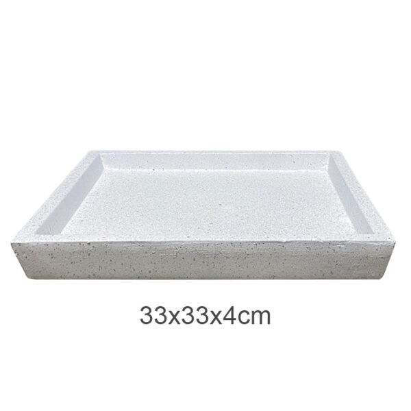 Πιατο fiber clay λευκο γρανιτη τετραγωνο για κασπω - 33x33x4cm 5/κιβ