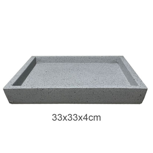 23230-3 Πιατο fiber clay γκρι γρανιτη τετραγωνο για κασπω - 33x33x4cm 5/κιβ