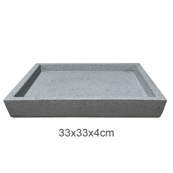Πιατο fiber clay γκρι γρανιτη τετραγωνο για κασπω - 33x33x4cm 5/κιβ