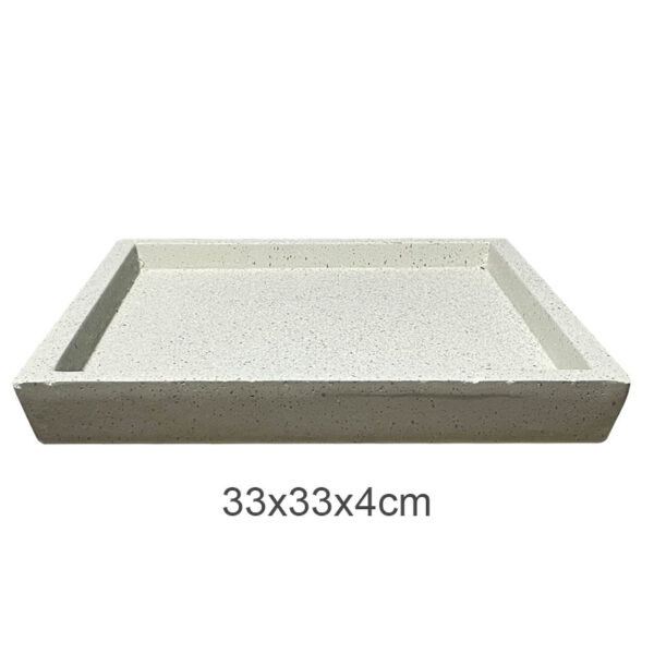 23230-5 Πιατο fiber clay μπεζ-γρανιτη τετραγωνο για κασπω - 33x33x4cm 5/κιβ