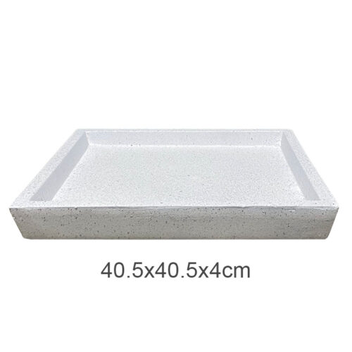 23231-2 Πιατο fiber clay λευκο γρανιτη τετραγωνο για κασπω - 40.5x40.5x4cm 5/κιβ