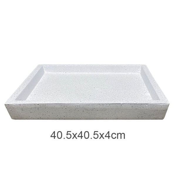 23231-2 Πιατο fiber clay λευκο γρανιτη τετραγωνο για κασπω - 40.5x40.5x4cm 5/κιβ