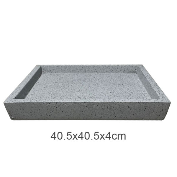 Πιατο fiber clay γκρι γρανιτη τετραγωνο για κασπω - 40.5x40.5x4cm 5/κιβ
