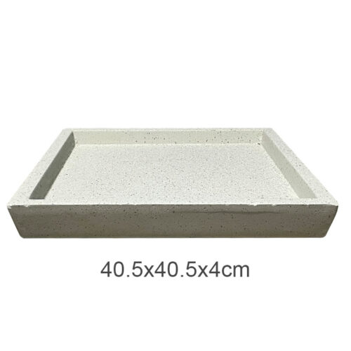 23231-5 Πιατο fiber clay μπεζ-γρανιτη τετραγωνο για κασπω - 40.5x40.5x4cm 5/κιβ