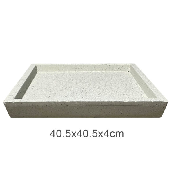 23231-5 Πιατο fiber clay μπεζ-γρανιτη τετραγωνο για κασπω - 40.5x40.5x4cm 5/κιβ